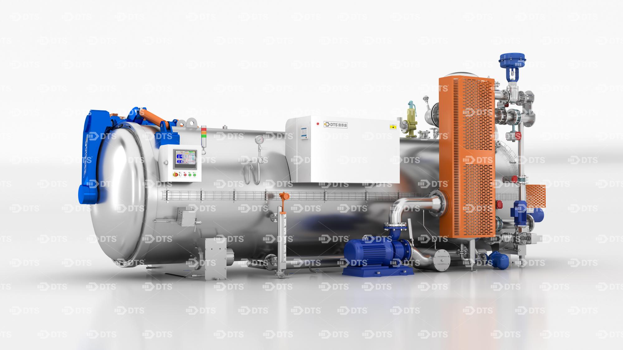 Water spray rotary retort