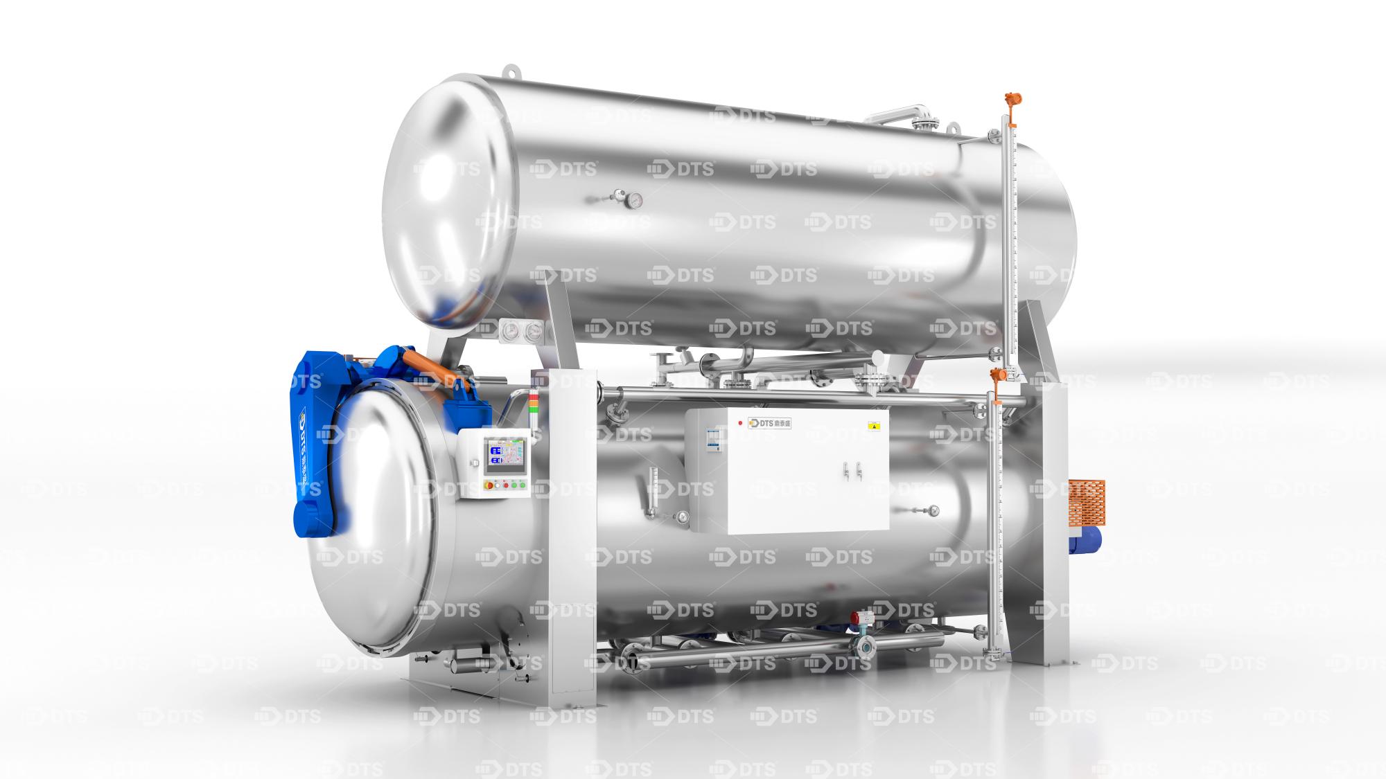 Water immersion rotary retort